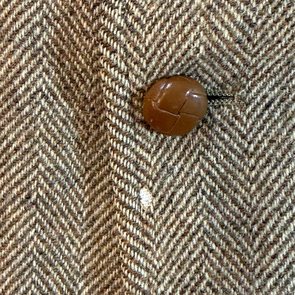 Vintage Pendleton High Grade Western Wear Wool Herringbone Blazer Brown READ - Picture 4 of 16